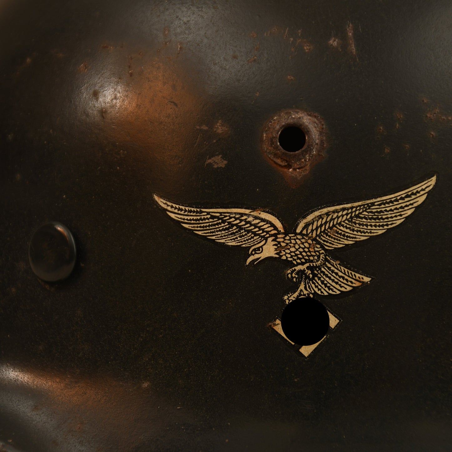 German WWII Luftwaffe Very Early M.35 Double Decal Combat Helmet