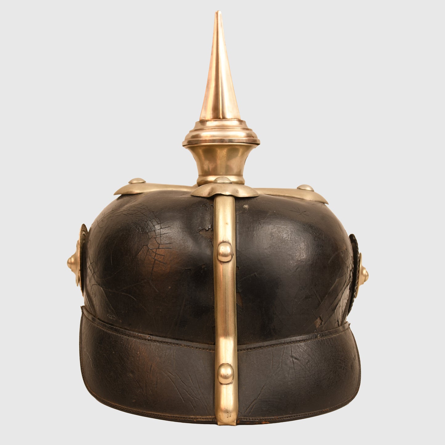 GERMAN WWI HESSE NCOS ALL LEATHER  PICKLEHAUBE