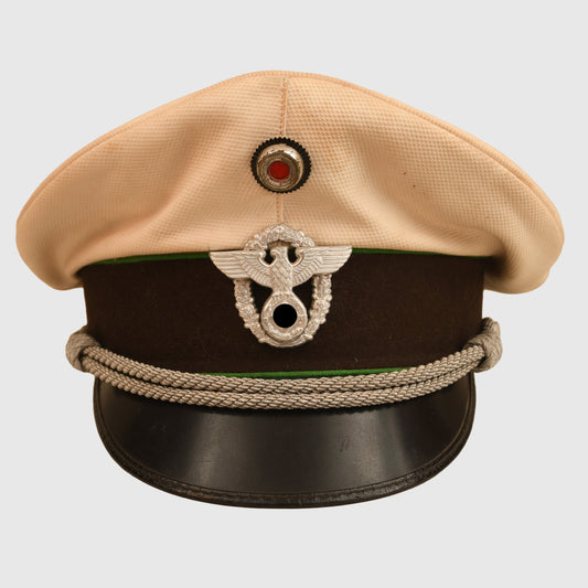German WWII Third Reich Police Officials White Top Summer Cap by Erel