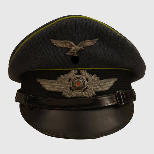 German WWII Luftwaffe Air Traffic Control NCO Visor Cap