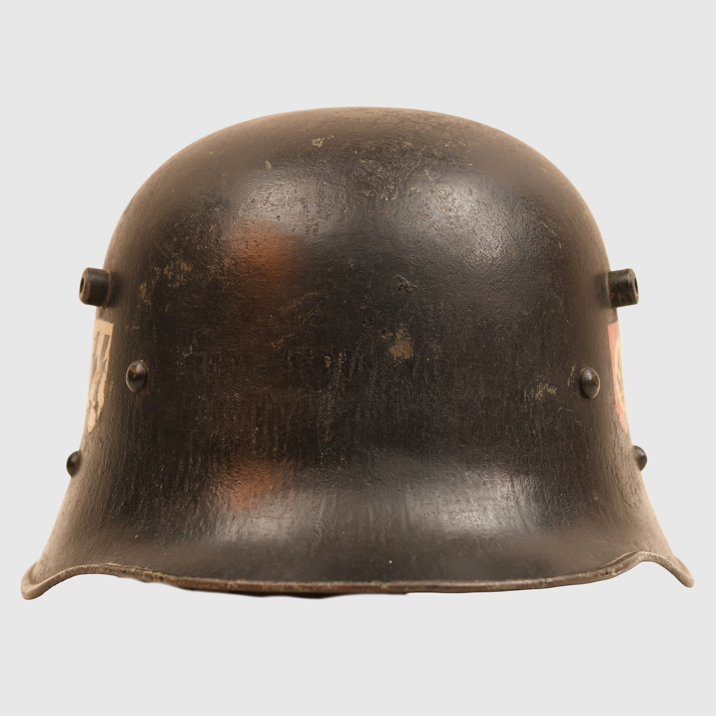 GERMAN WWII ALLGEMEINE SS DOUBLE DECAL AUSTRIAN M.17 HELMET