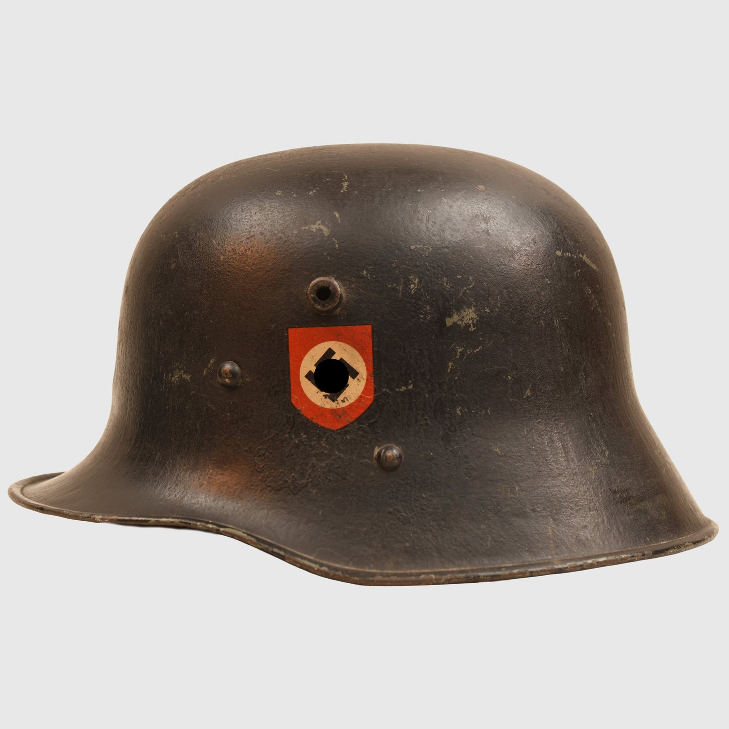 GERMAN WWII ALLGEMEINE SS DOUBLE DECAL AUSTRIAN M.17 HELMET