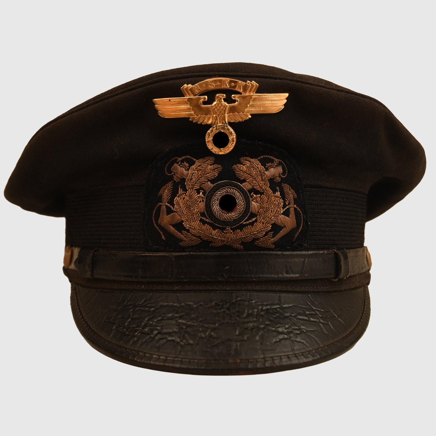 GERMAN WWII NSKK MARINE OFFICERS BLUE TOP VISOR CAP