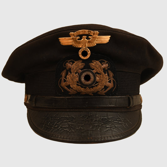 German WWII NSKK Marine Officers Blue Top Visor Cap