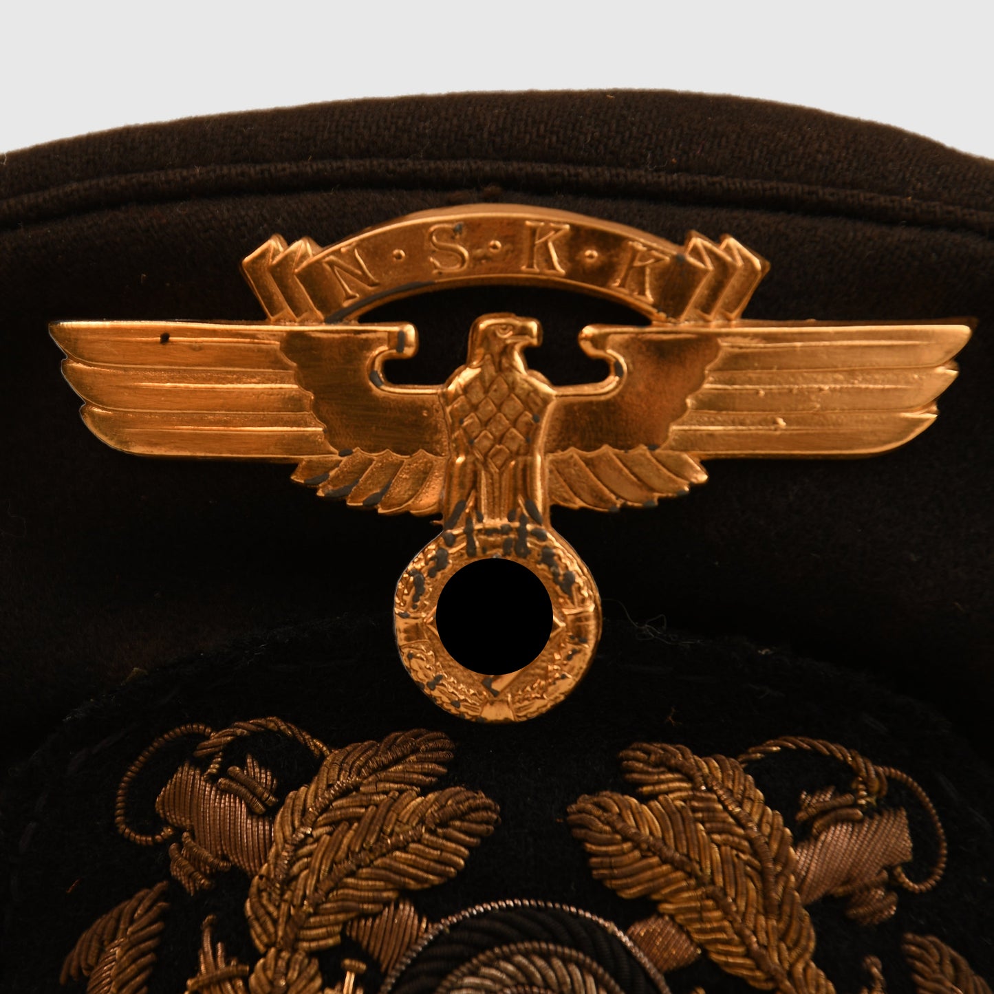 GERMAN WWII NSKK MARINE OFFICERS BLUE TOP VISOR CAP
