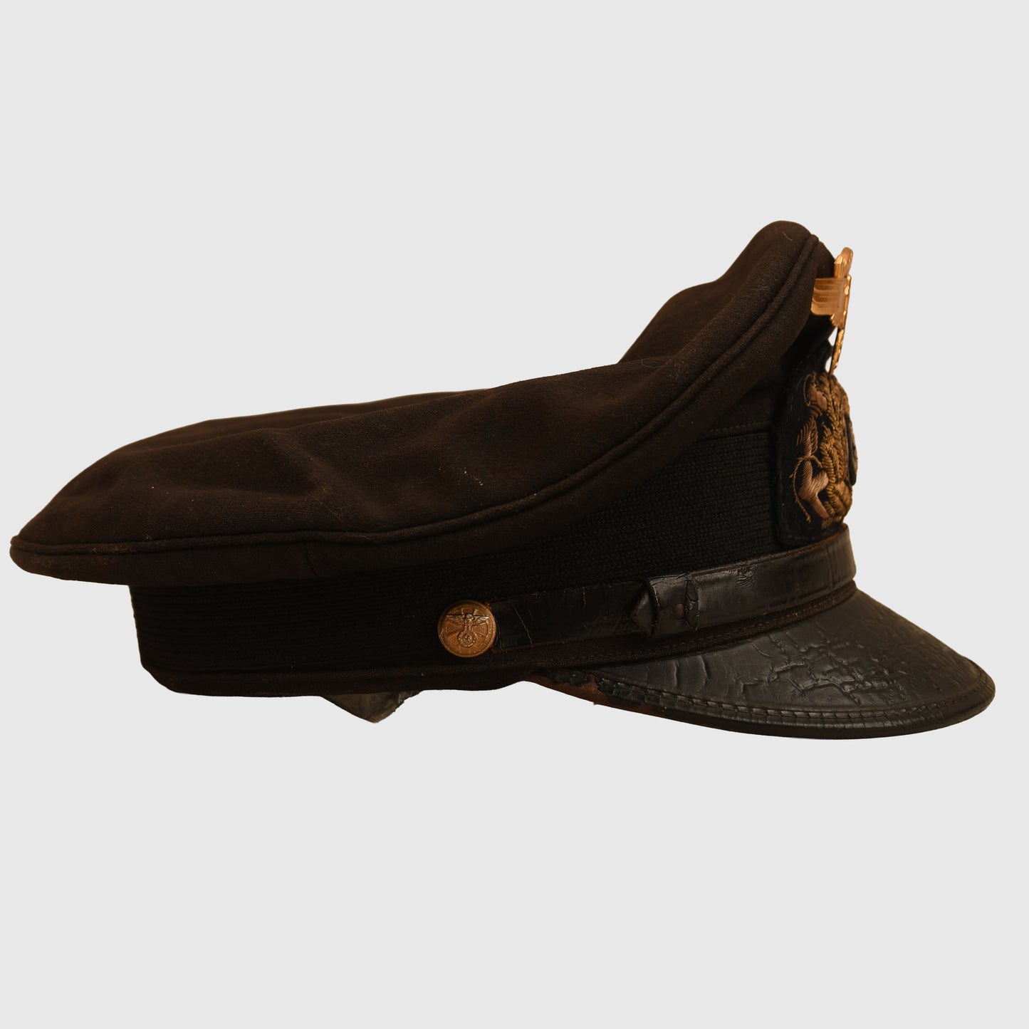 GERMAN WWII NSKK MARINE OFFICERS BLUE TOP VISOR CAP