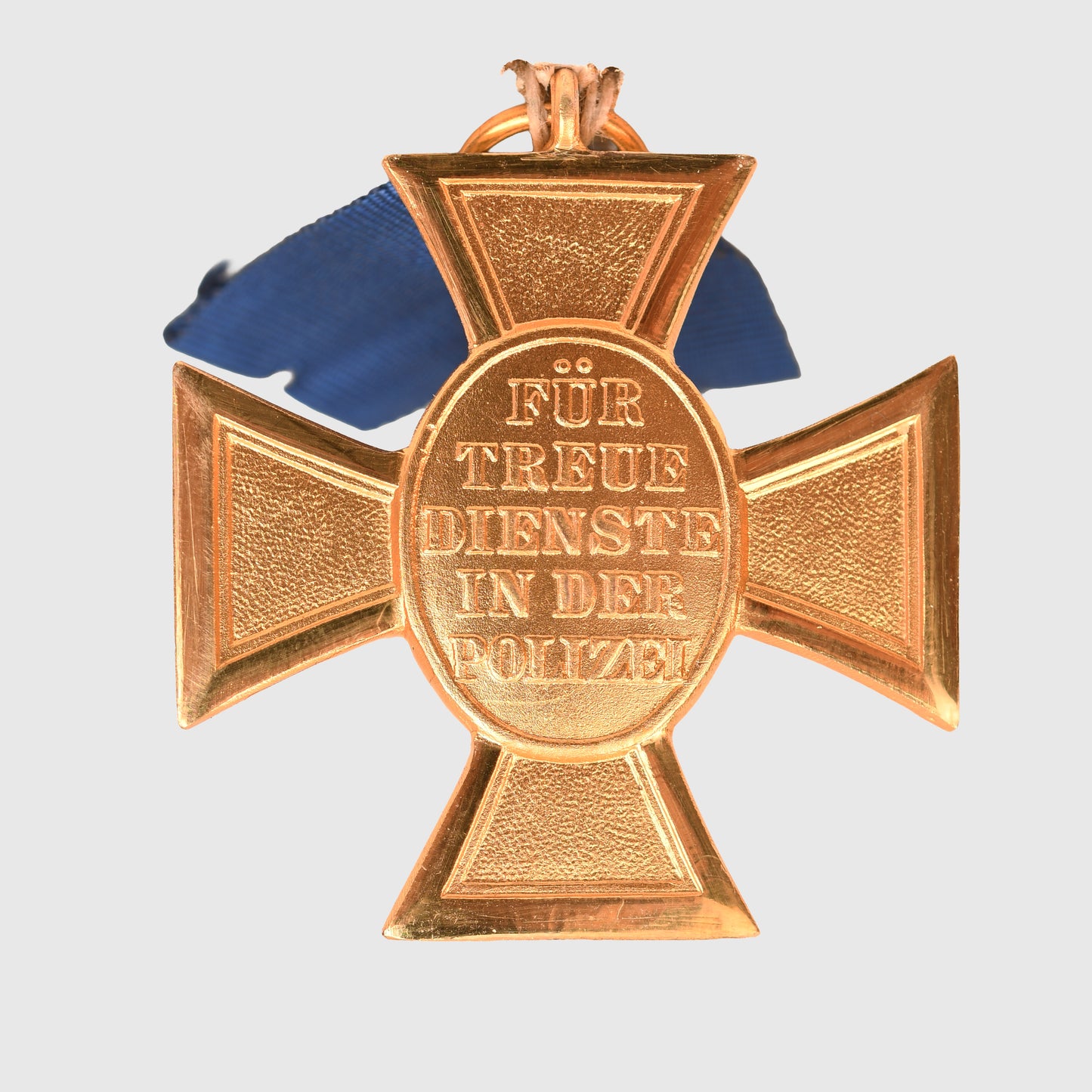 GERMAN WWII POLICE 18 YEAR LONG SERVICE MEDAL IN GILT ON CARD