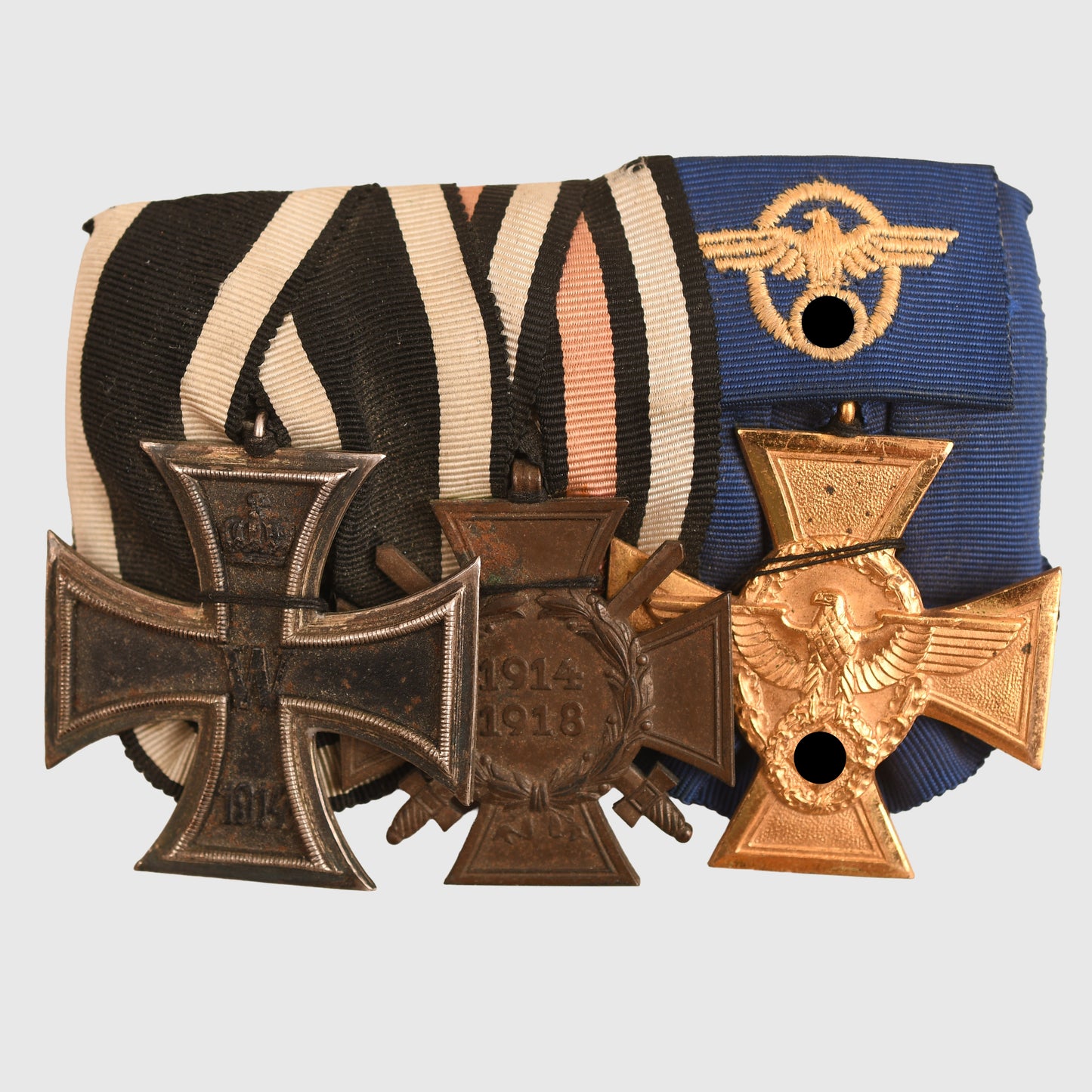 GERMAN WWII THREE MEDAL POLICE BAR