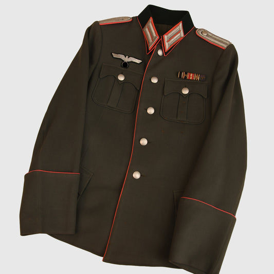 German WWII Army Panzer Leutnants Piped Field Service Tunic