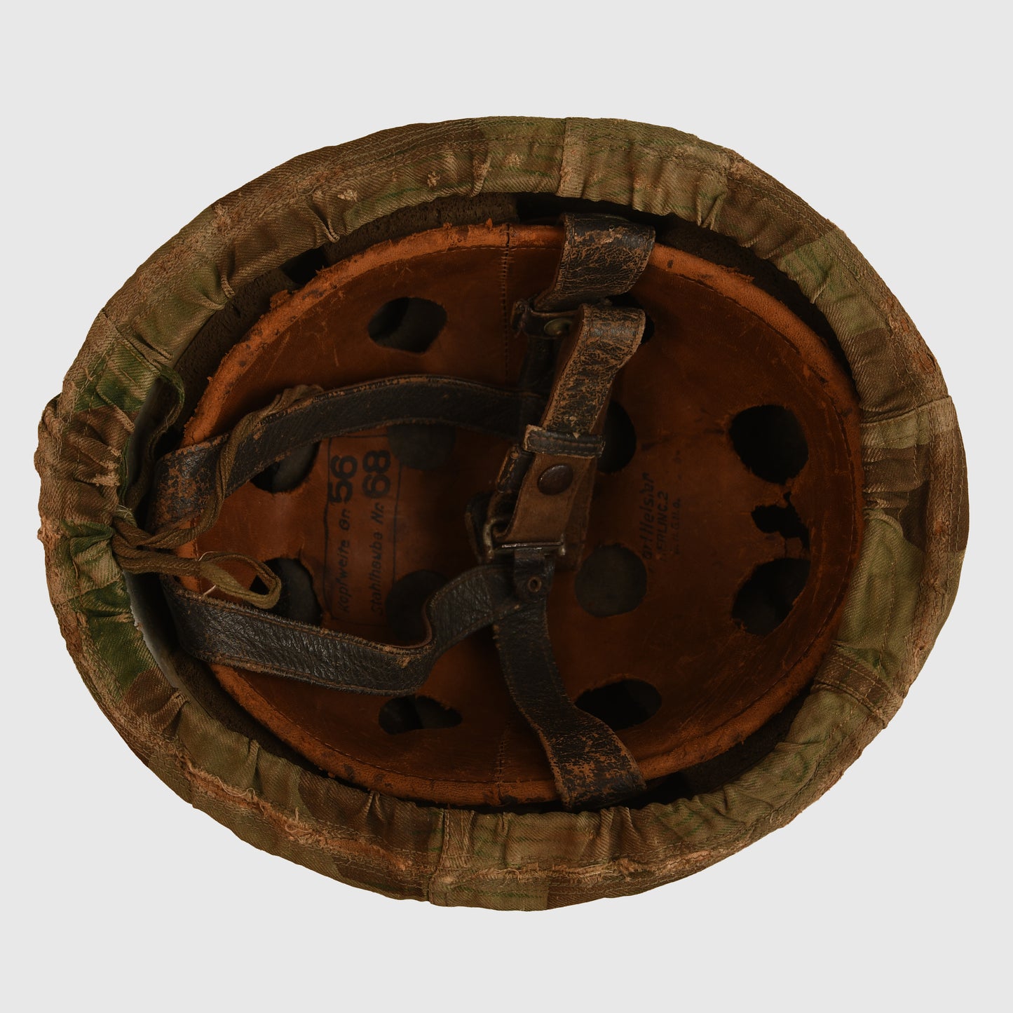 German WWII Luftwaffe Single Decal Paratrooper Helmet with Cloth Cover