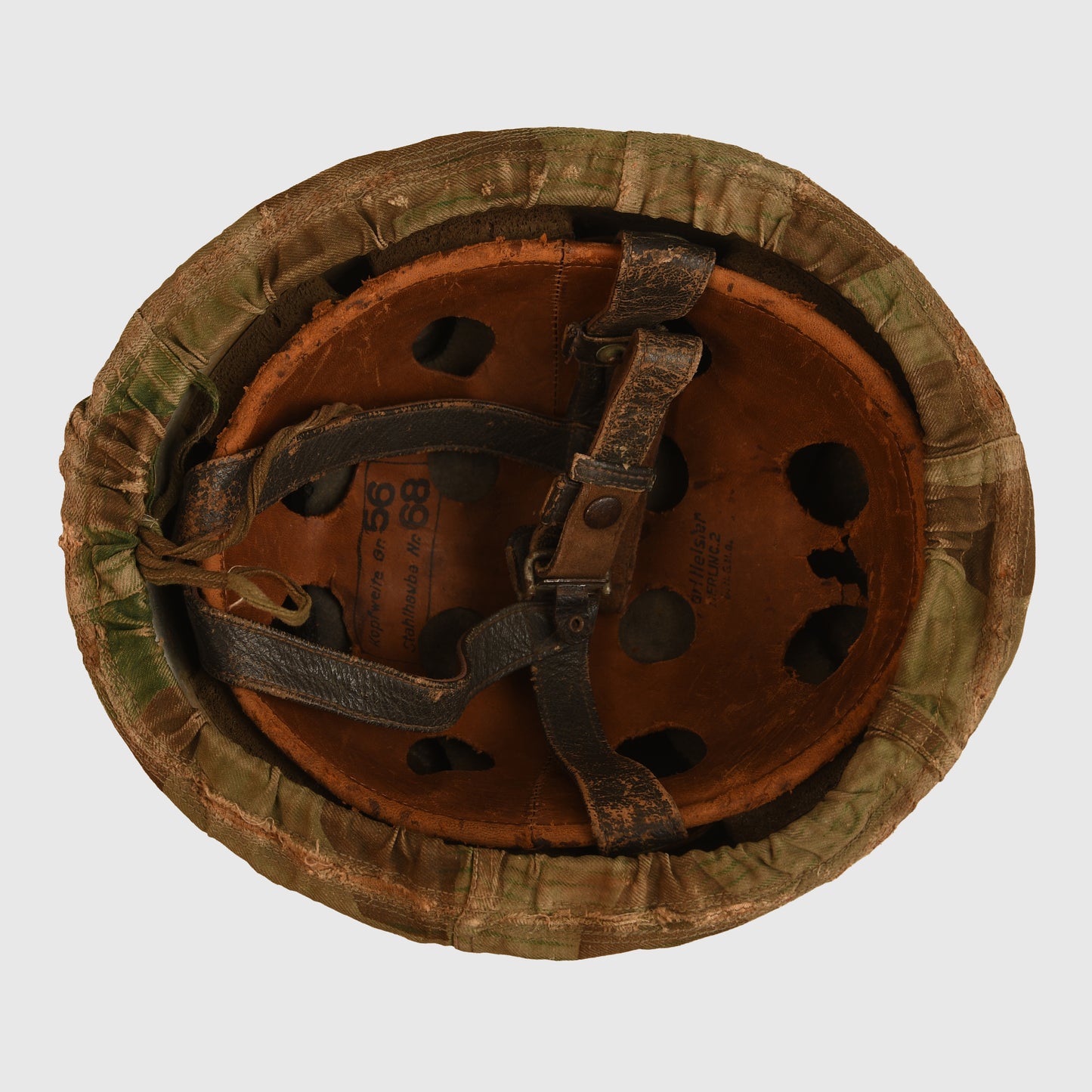 German WWII Luftwaffe Single Decal Paratrooper Helmet with Cloth Cover