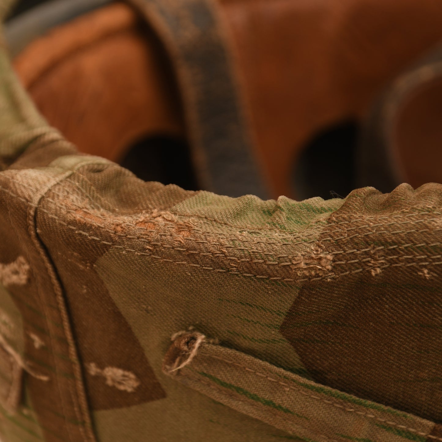 German WWII Luftwaffe Single Decal Paratrooper Helmet with Cloth Cover