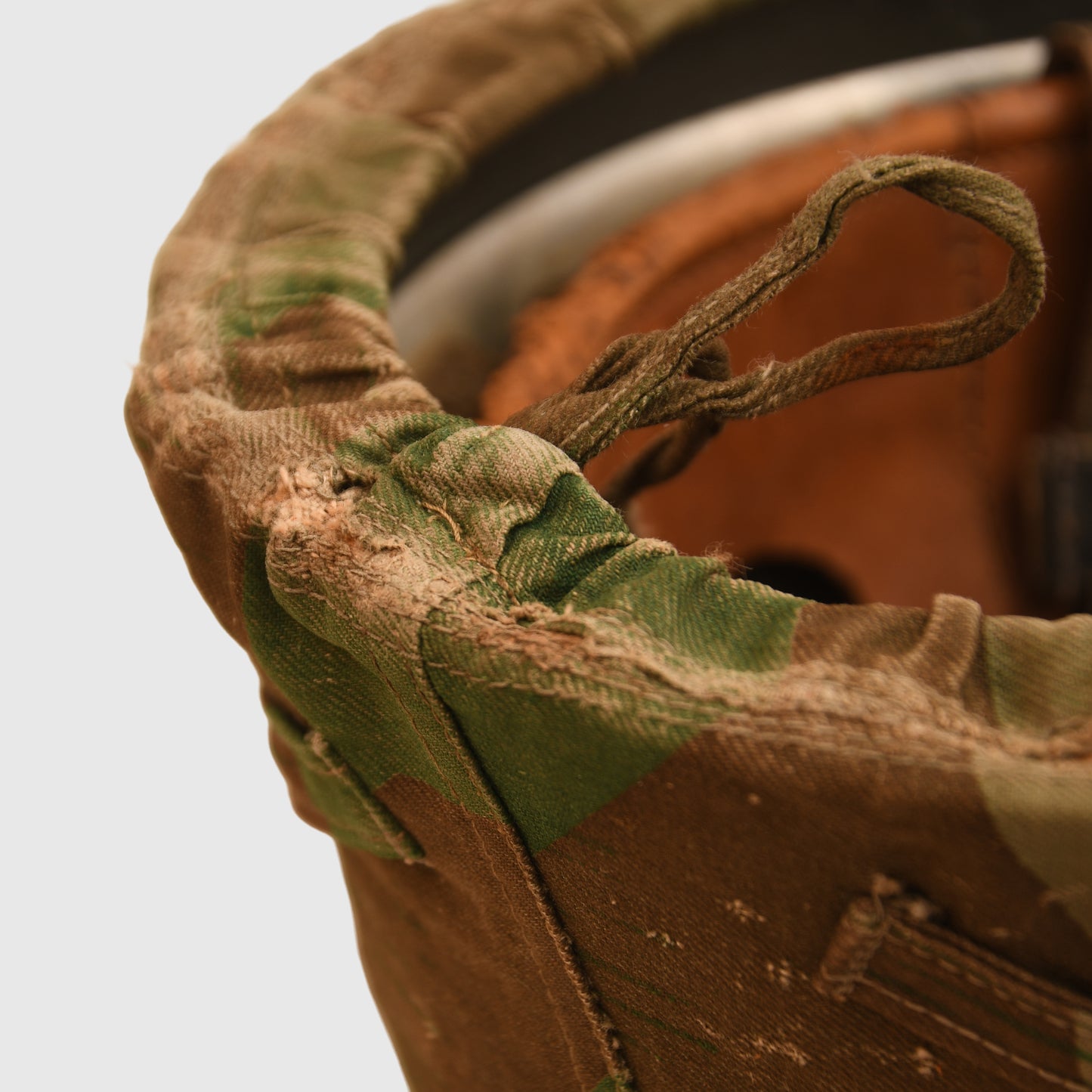 German WWII Luftwaffe Single Decal Paratrooper Helmet with Cloth Cover