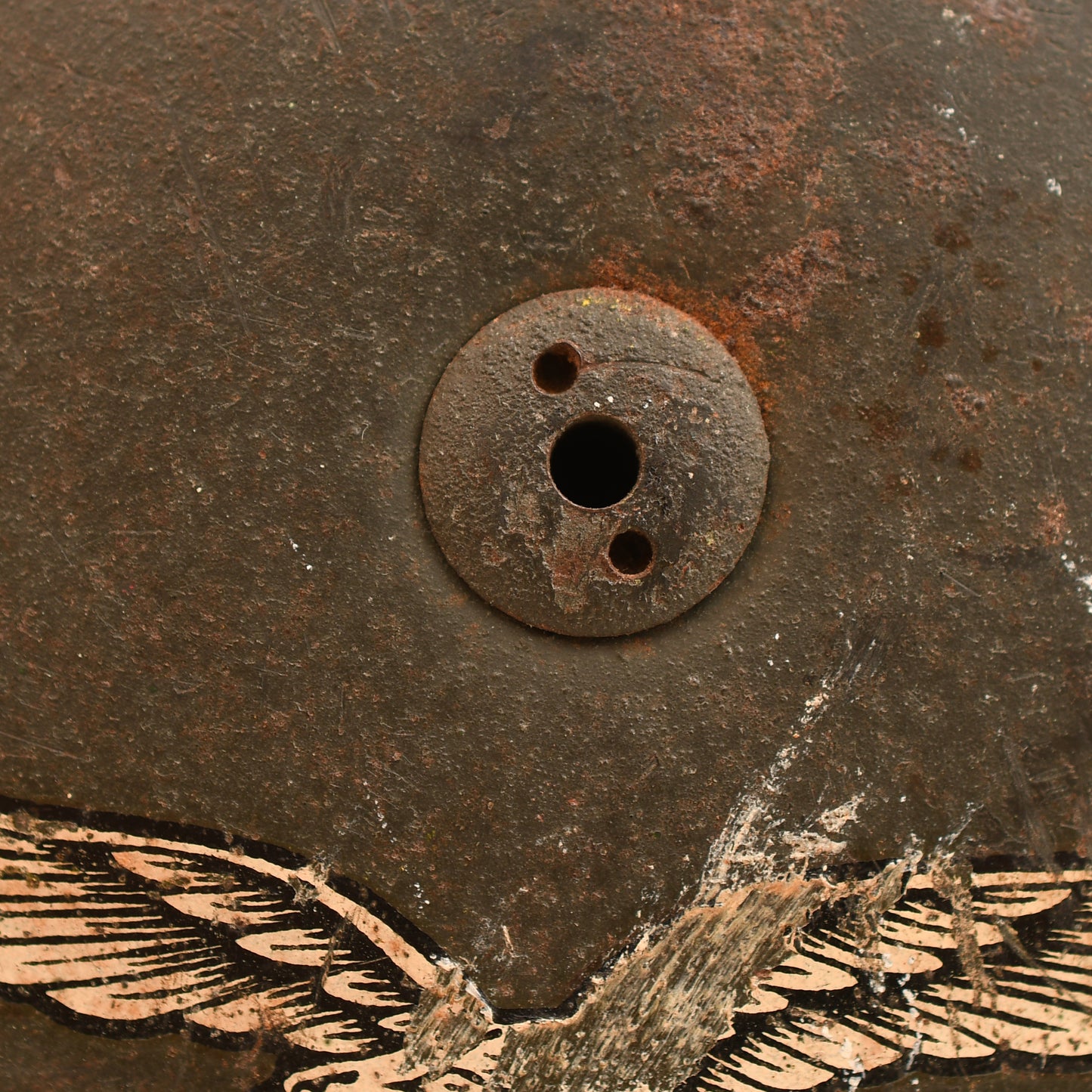 German WWII Luftwaffe Single Decal Paratrooper Helmet with Cloth Cover