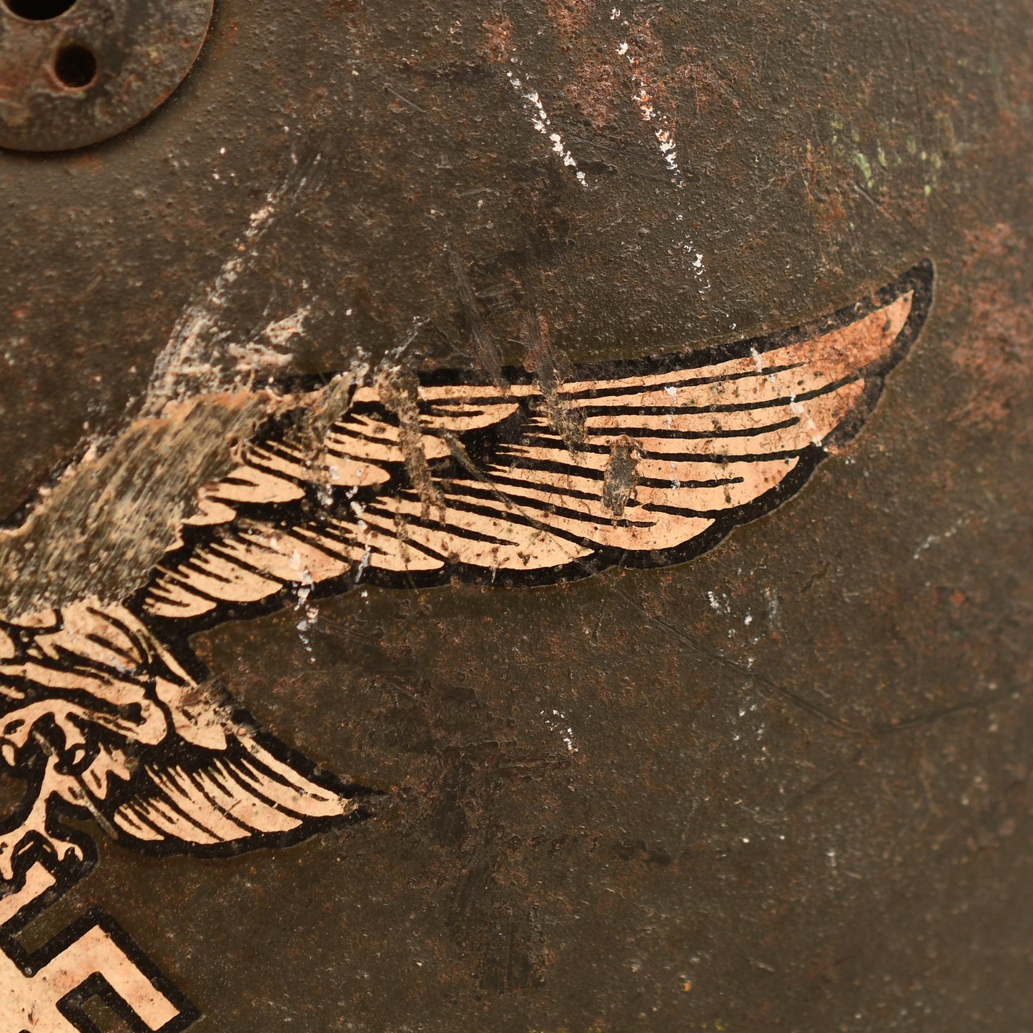 German WWII Luftwaffe Single Decal Paratrooper Helmet with Cloth Cover