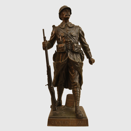 Belgium WWI Bronze Standing Soldier
