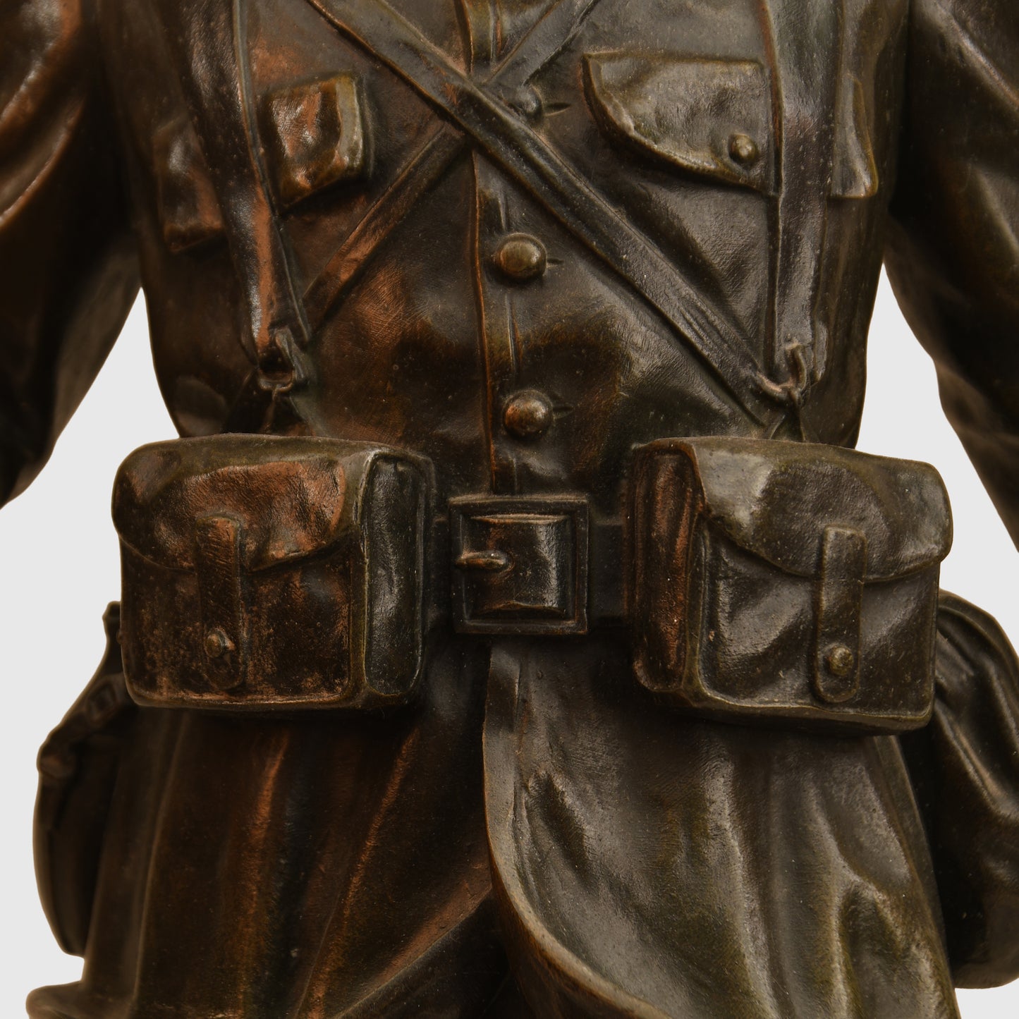 Belgium WWI Bronze Standing Soldier
