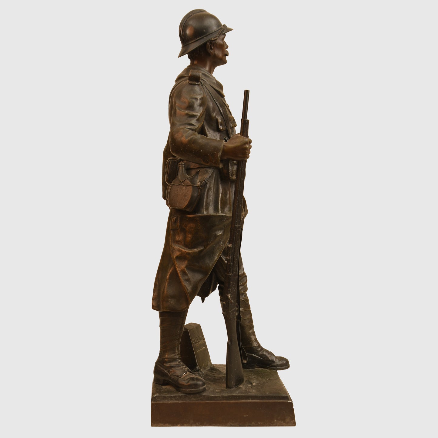 Belgium WWI Bronze Standing Soldier