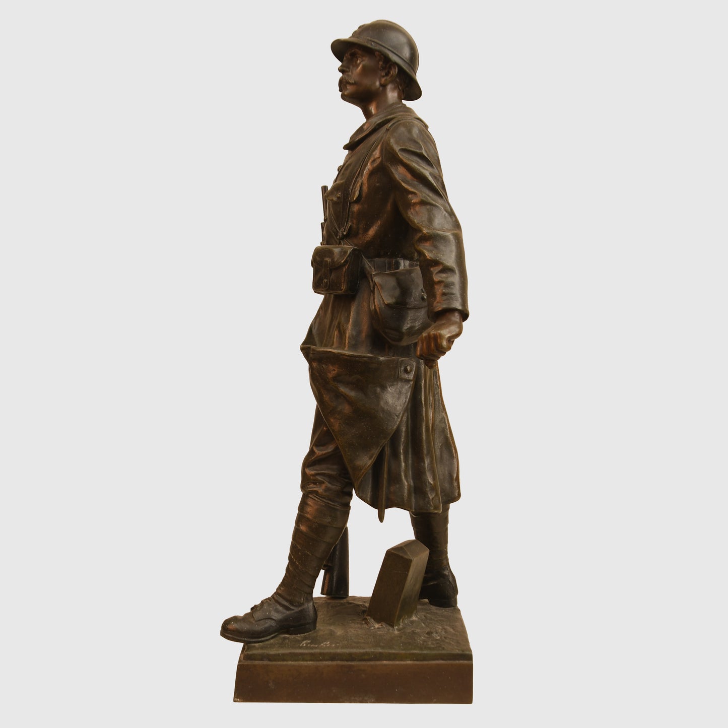 Belgium WWI Bronze Standing Soldier