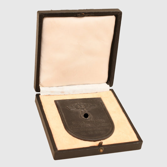 GERMAN WWII NSKK MOTOR GROUP NIEDERRHEIN BLACKENED PLAQUETTE