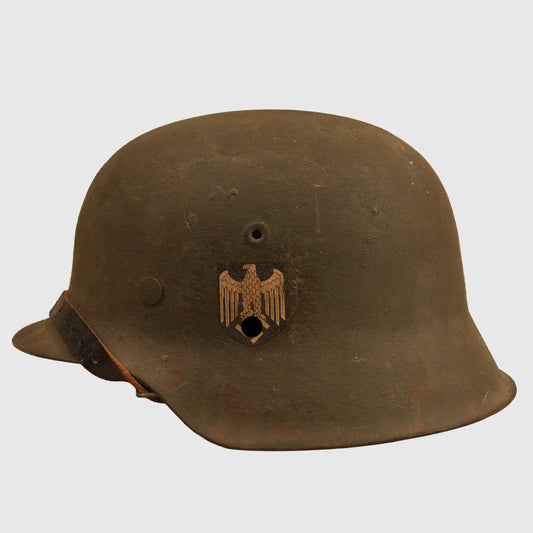 German WWII Army M42 Single Decal Combat Helmet