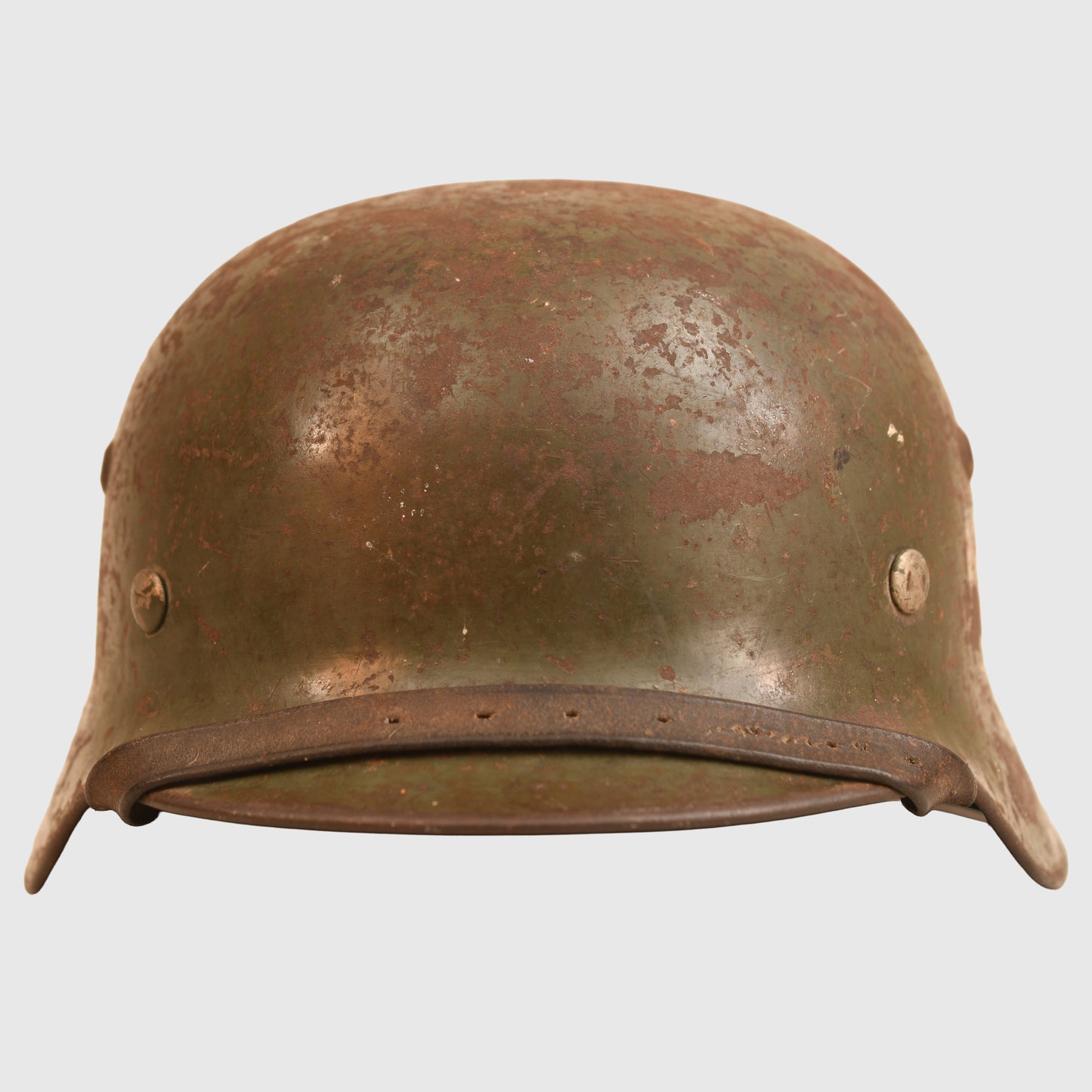 German WWII Battle Damaged M35 Double Decal Combat Helmet