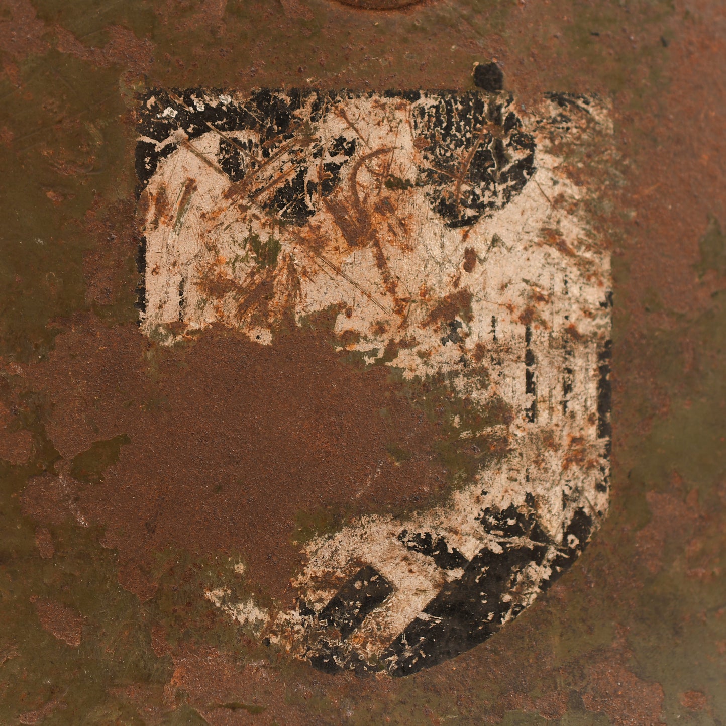 German WWII Battle Damaged M35 Double Decal Combat Helmet