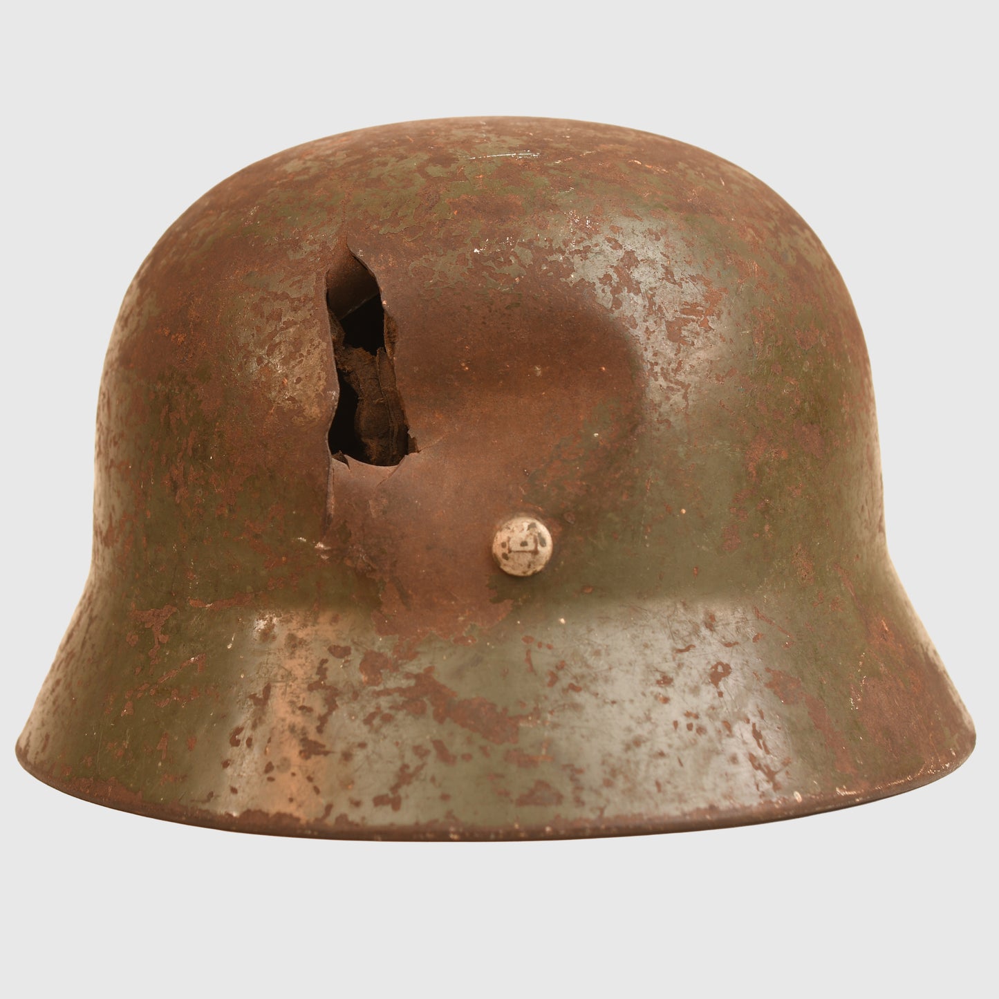 German WWII Battle Damaged M35 Double Decal Combat Helmet