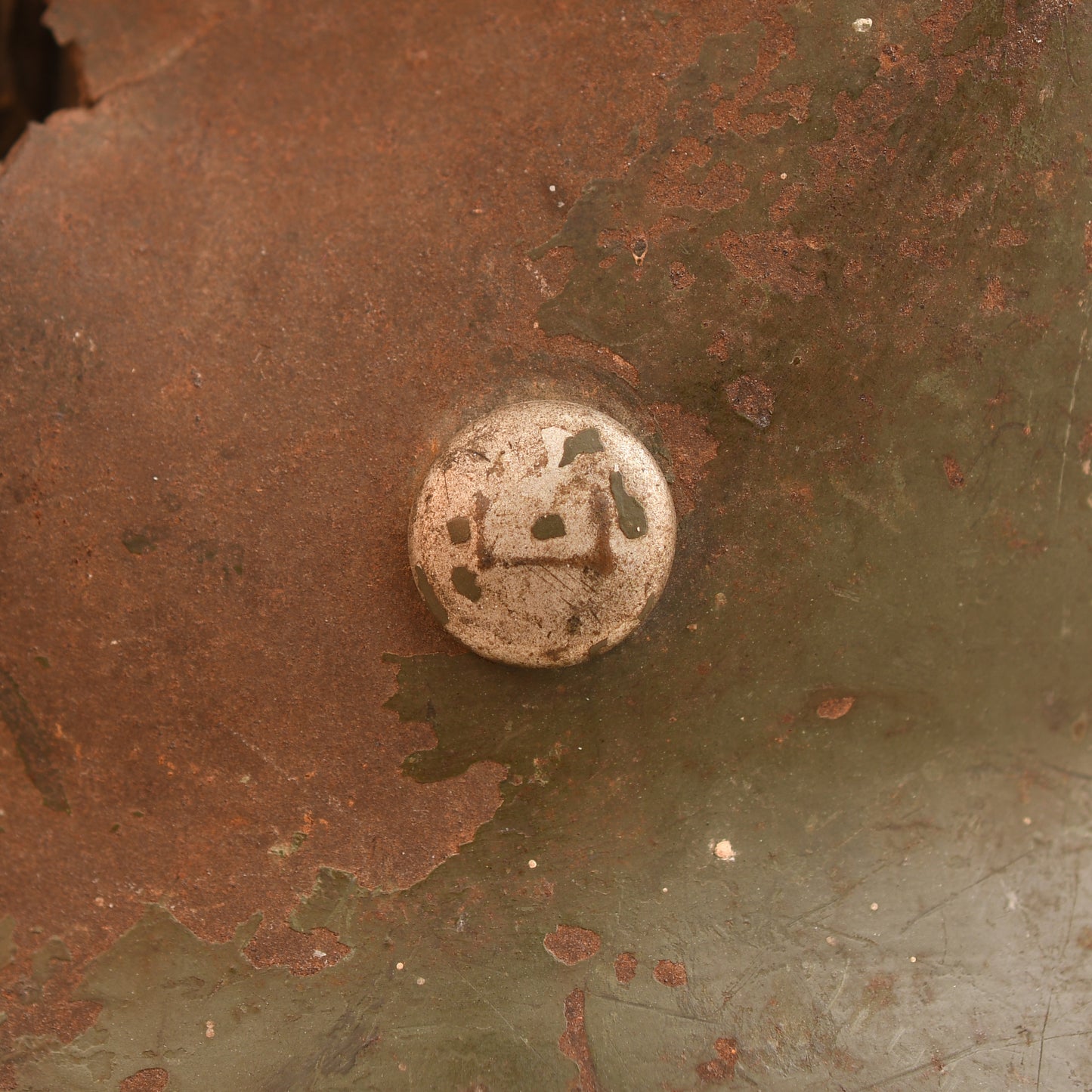 German WWII Battle Damaged M35 Double Decal Combat Helmet