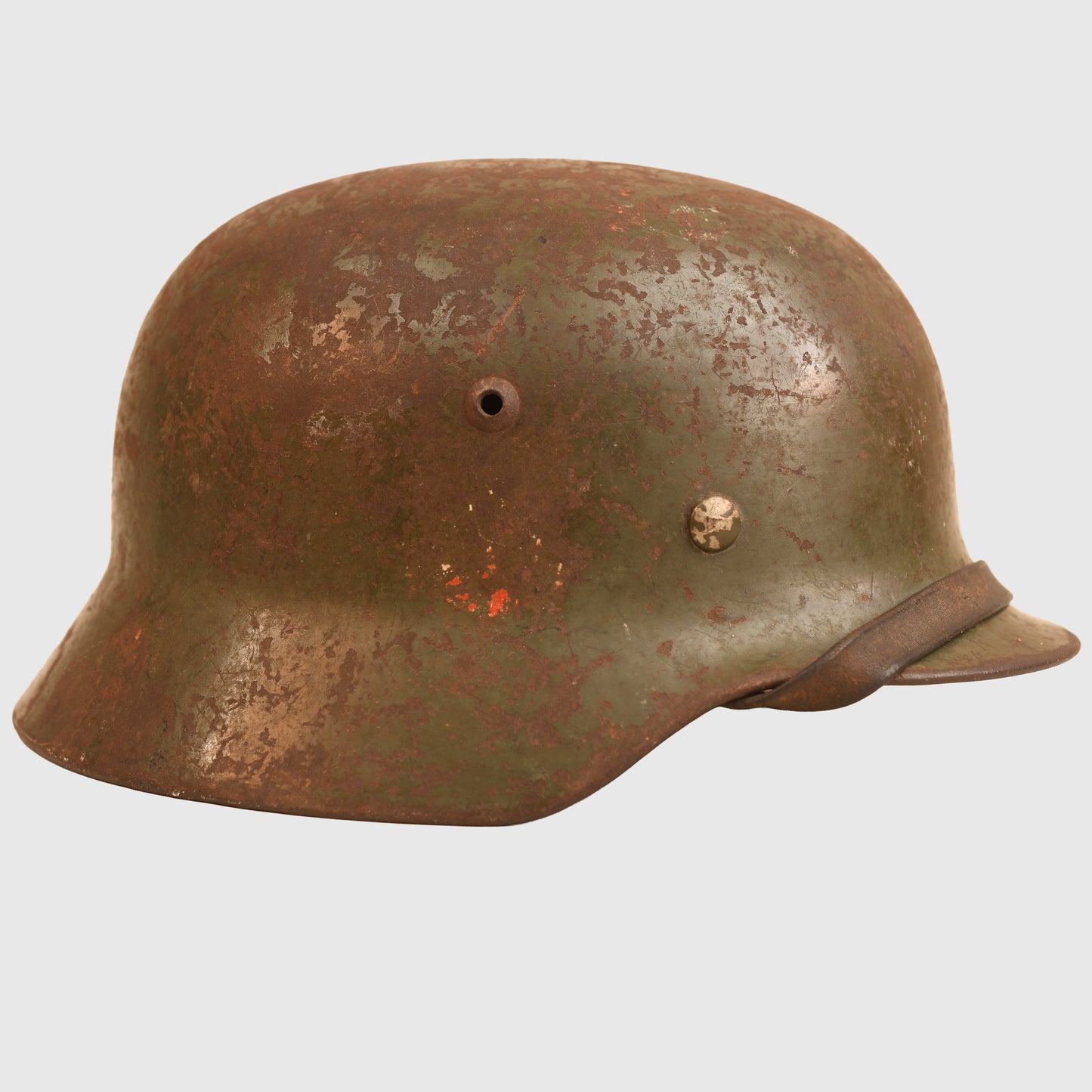 German WWII Battle Damaged M35 Double Decal Combat Helmet