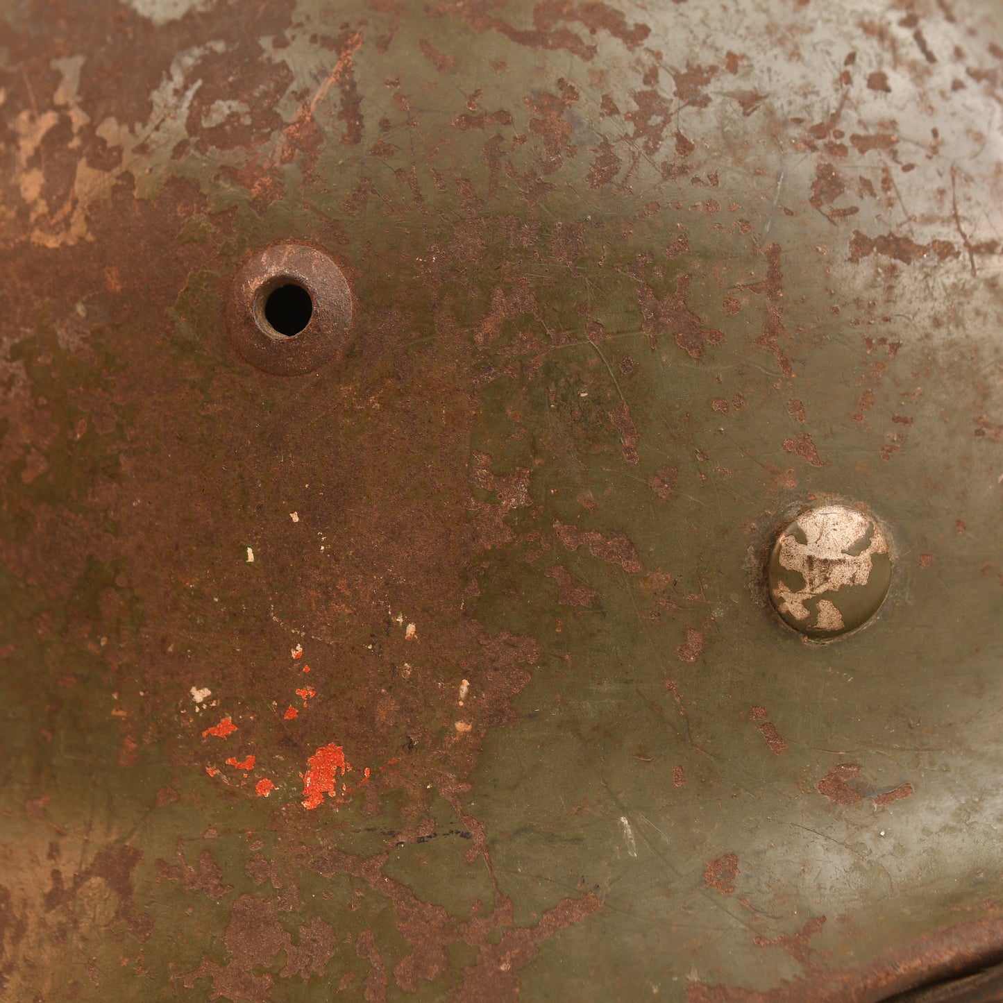 German WWII Battle Damaged M35 Double Decal Combat Helmet