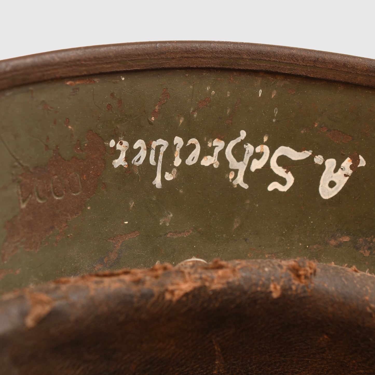 German WWII Battle Damaged M35 Double Decal Combat Helmet