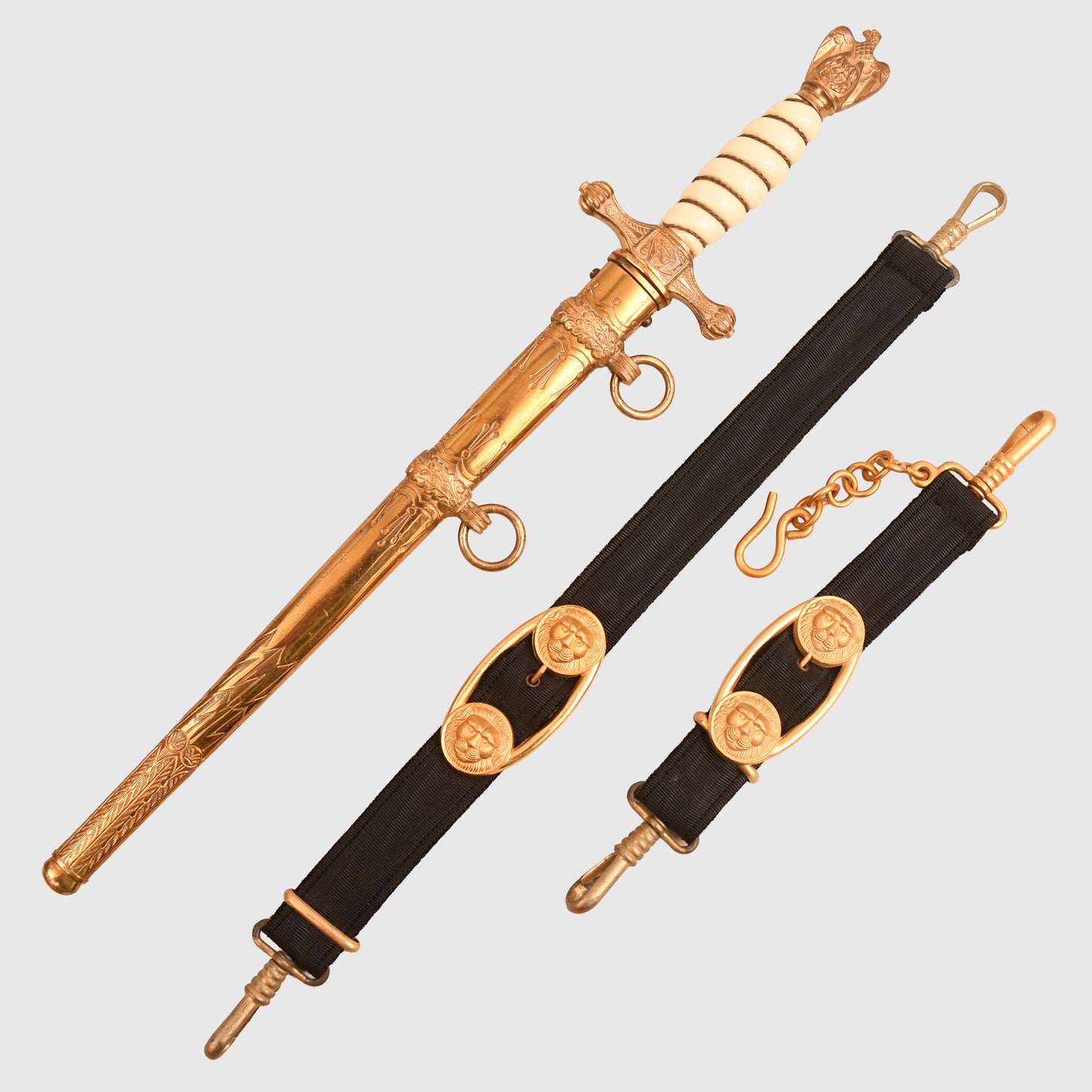 GERMAN WWII NAVAL OFFICERS DISPLAY PIECE WITH STRAPS