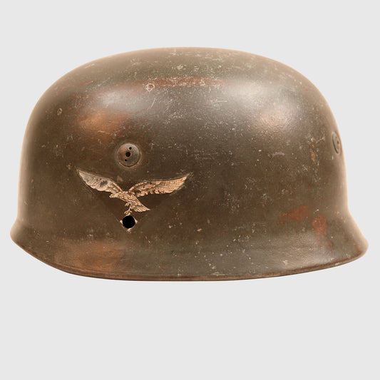 GERMAN WWII SINGLE DECAL LUFTWAFFE PARATROOPER HELMET