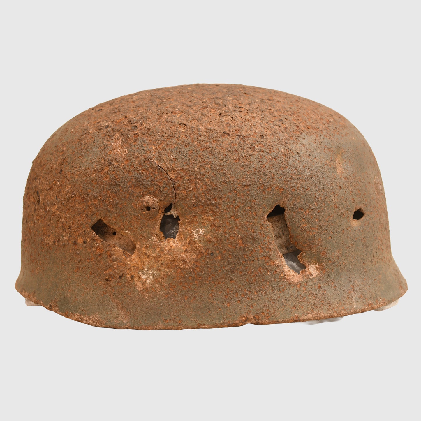 GERMAN WWII GROUND DUG PARATROOPER HELMET SHELL AND PARTIAL LINER