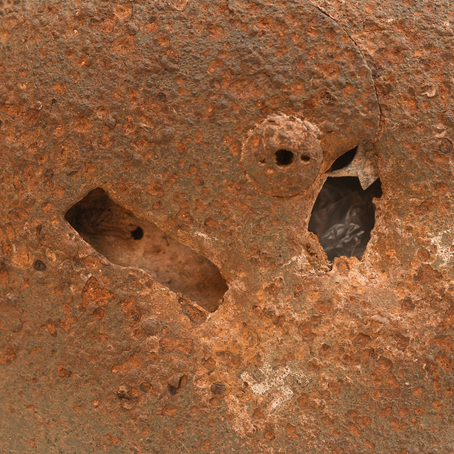 GERMAN WWII GROUND DUG PARATROOPER HELMET SHELL AND PARTIAL LINER