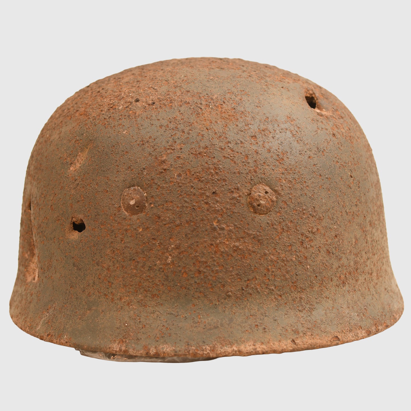 GERMAN WWII GROUND DUG PARATROOPER HELMET SHELL AND PARTIAL LINER