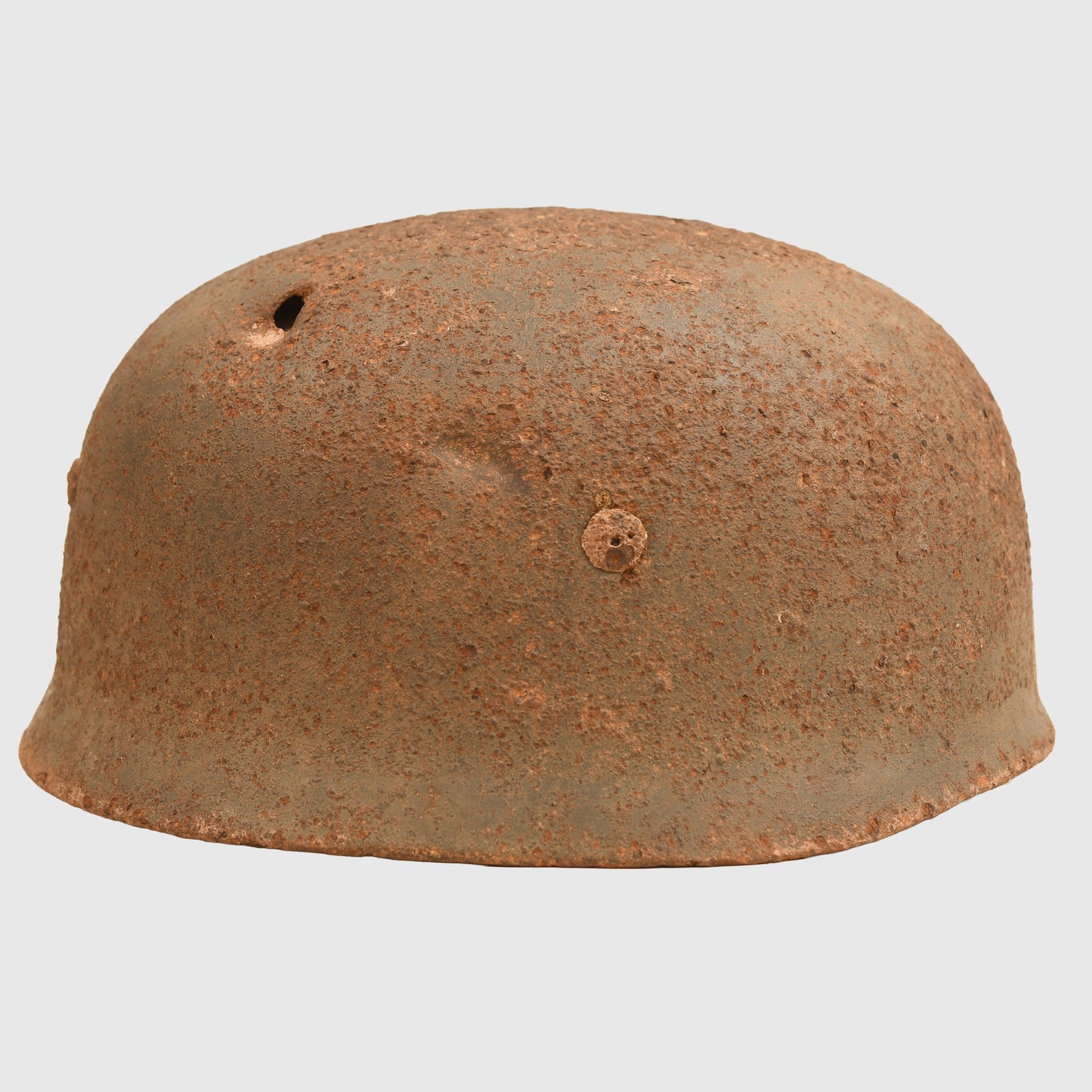 GERMAN WWII GROUND DUG PARATROOPER HELMET SHELL AND PARTIAL LINER