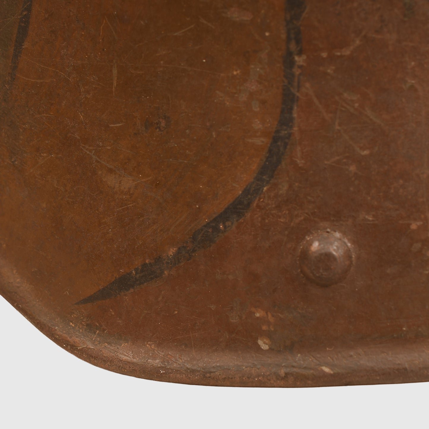 GERMAN WWI M.17 CAMOUFLAGE TRENCH HELMET WITH ORIGINAL CHINSTRAP AND LINER