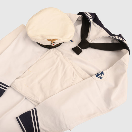German WWII Kriegsmarine All White Summer Uniform, Identified