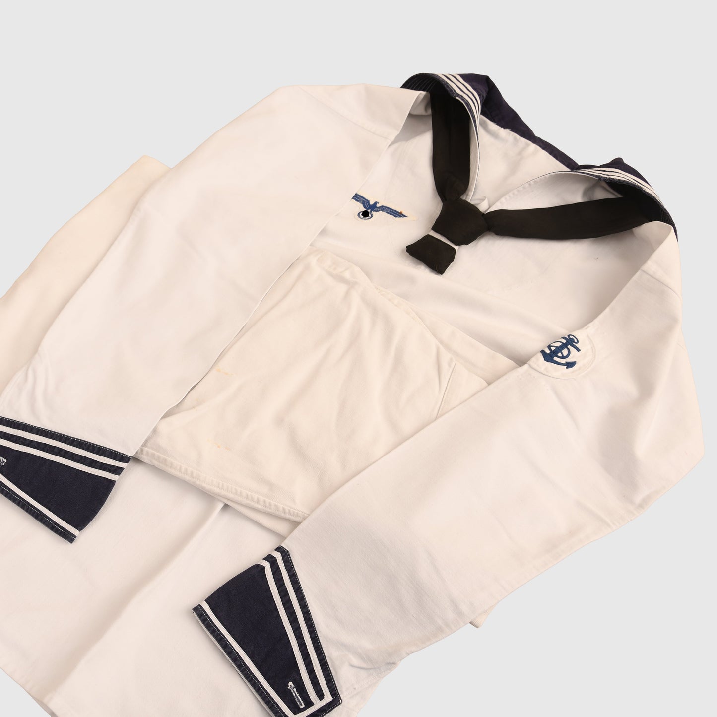 German WWII Kriegsmarine All White Summer Uniform, Identified