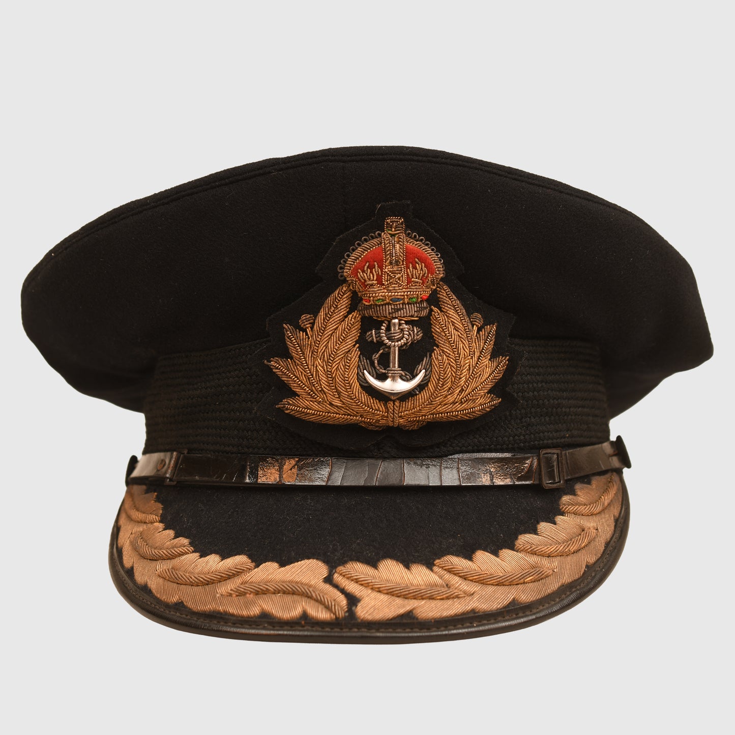 BRITISH WWII ROYAL NAVAL CAPTAIN AND ABOVE BLUE TOP CAP