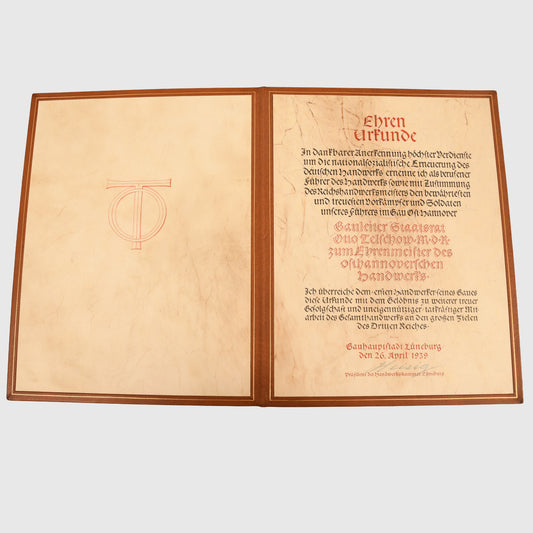 German WWII Gauleiter of East Hannover Otto Telschow Citation