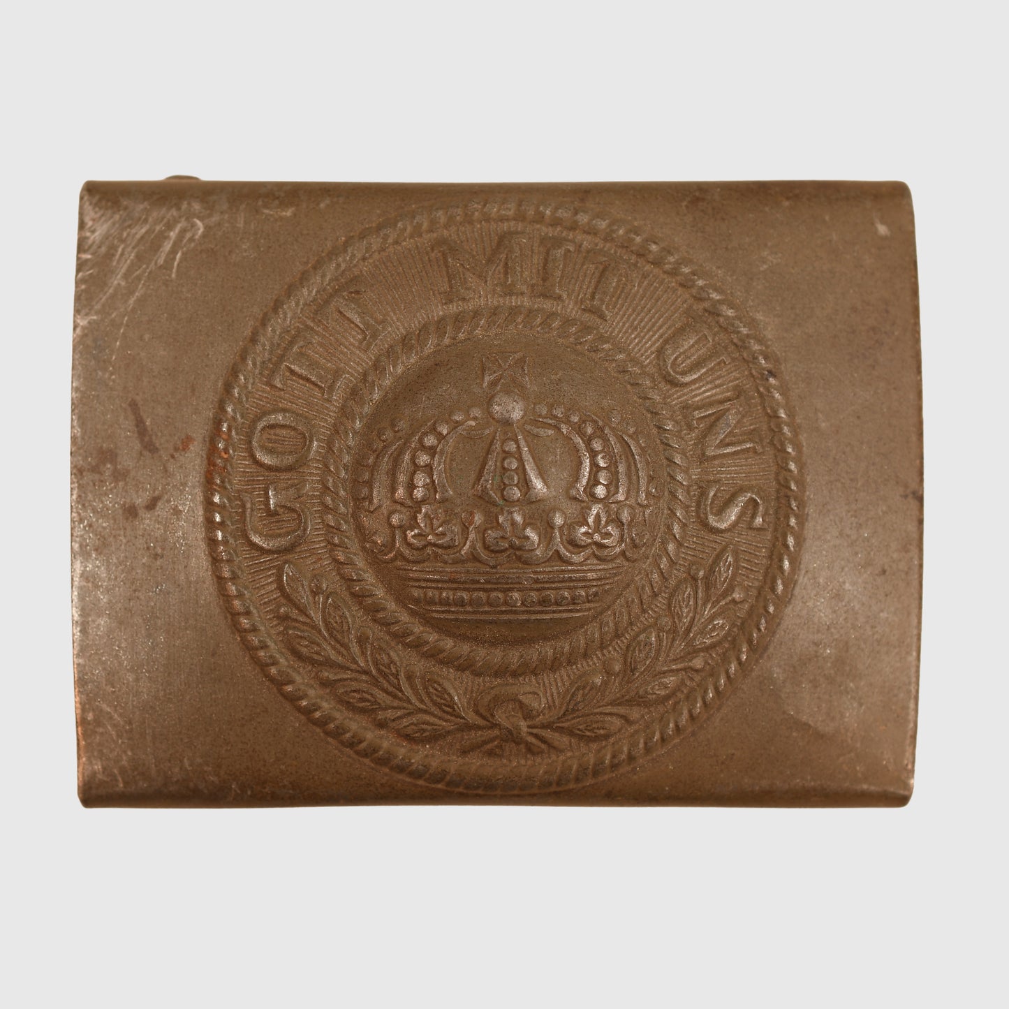 GERMAN WWI PRUSSIAN ALL STEEL BELT BUCKLE IN FIELD GREY