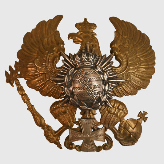 German WWI Saxon-Weimar Infantry Regiment 94 Enlisted Ranks Helmet Plate