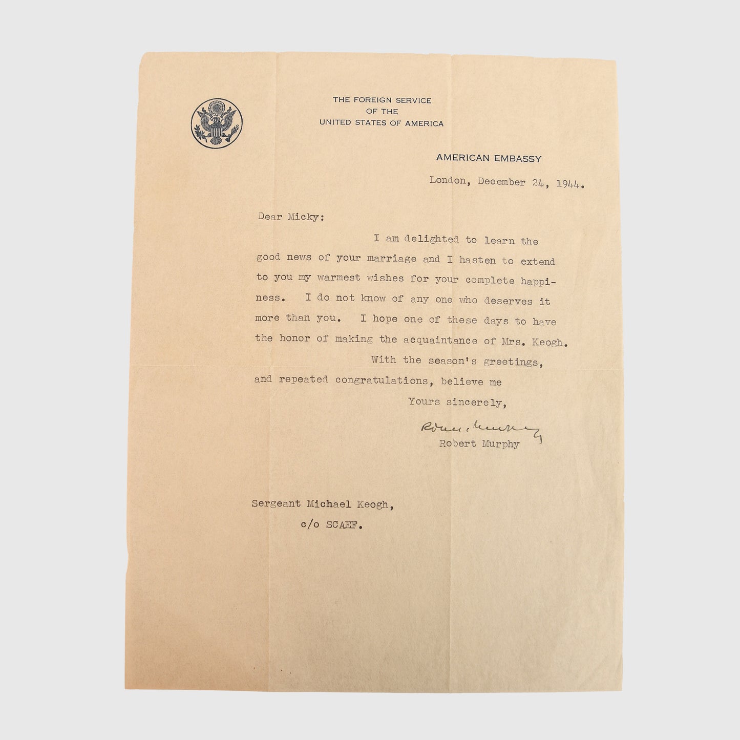 US WWII General Eisenhower Aide Grouping