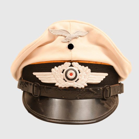 GERMAN WWII LUFTWAFFE FLIGHT SECTION WHITE TOP SUMMER CAP
