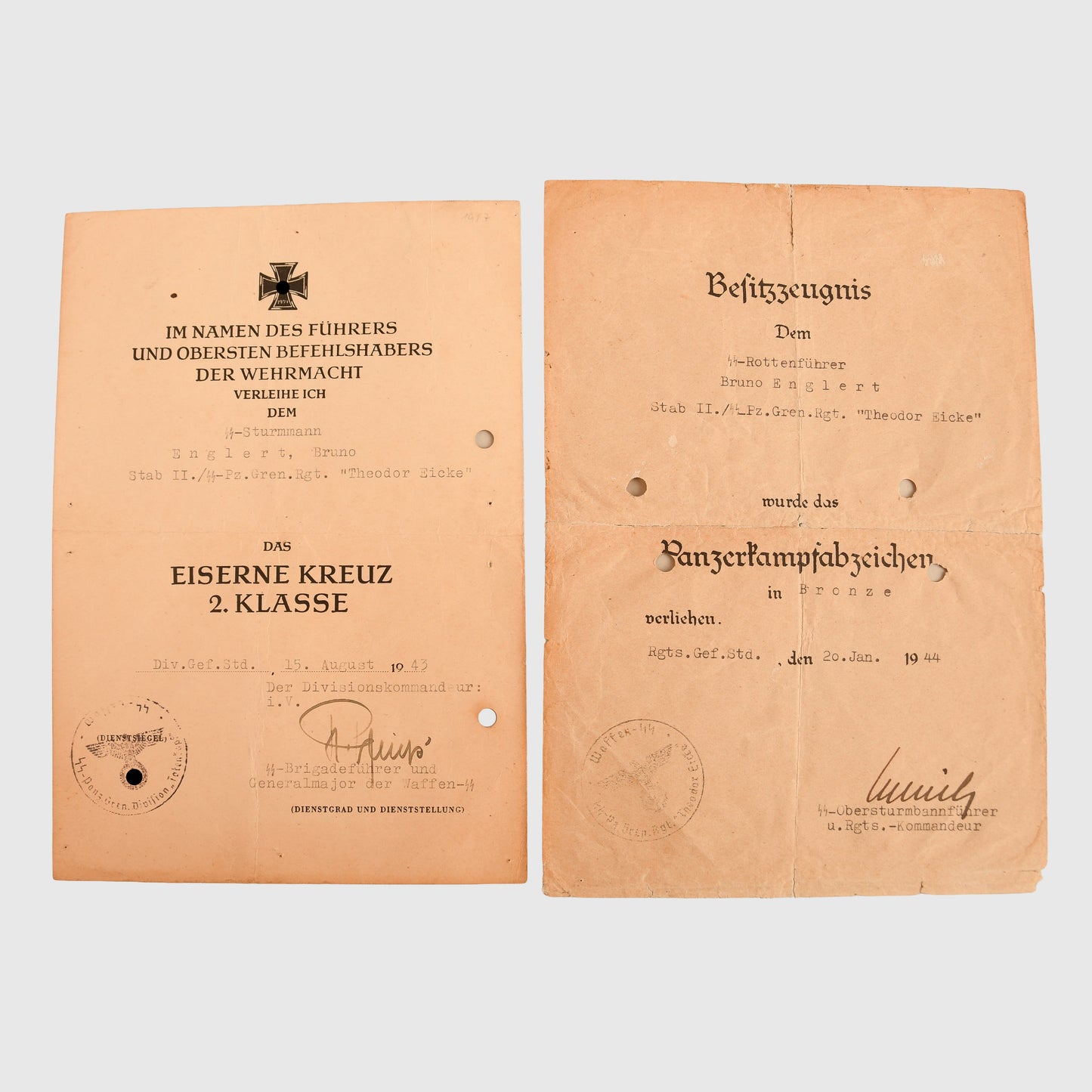 German WWII SS Document Grouping