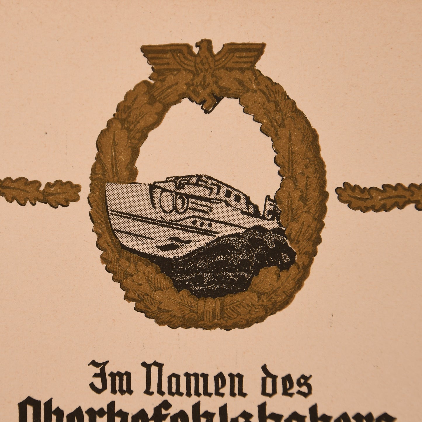 German WWII E-Boat Badge Document Grouping