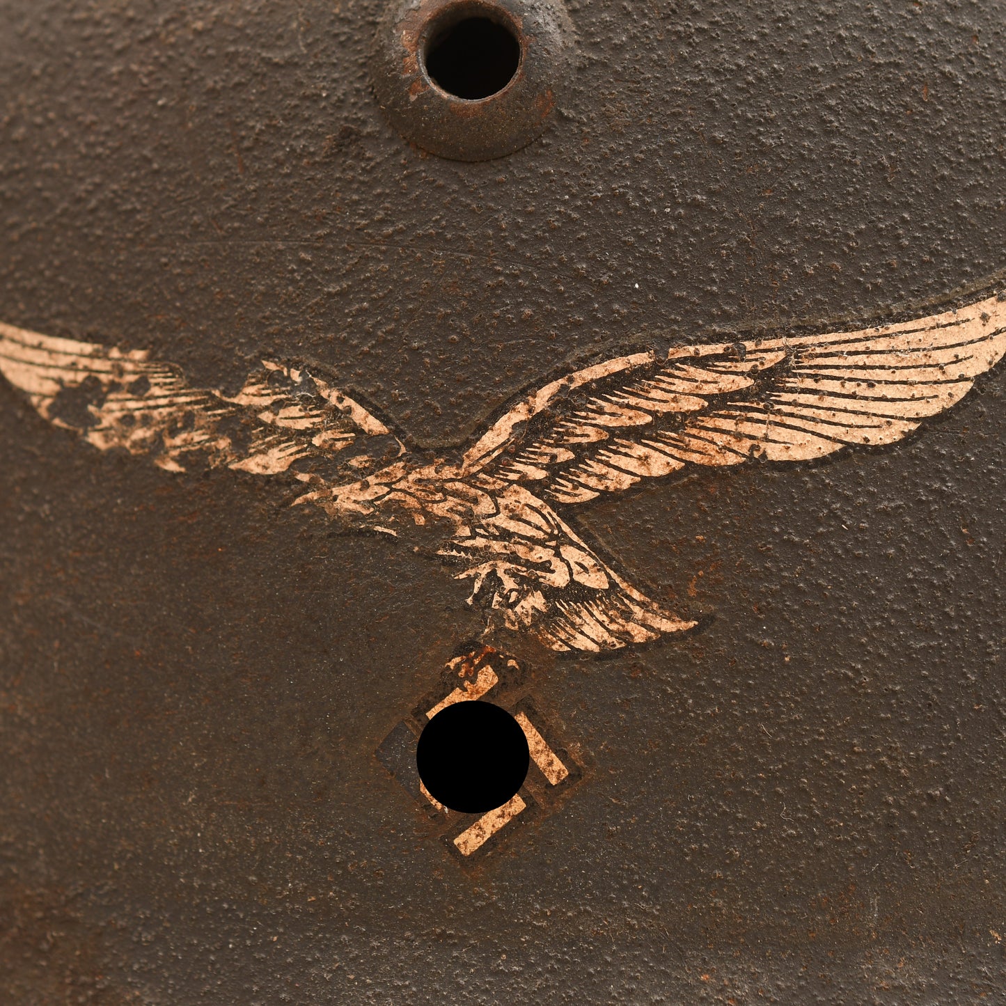 GERMAN WWII LUFTWAFFE M.35 DOUBLE DECAL RE-WORKED HELMET